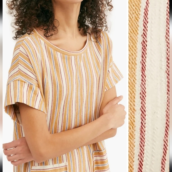 Free People Beach Marguerite Maxi Tee Dress Striped Size Large - Picture 3 of 15